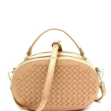 Woven Accent Round Boxy Cross Body MH-KLW2330
