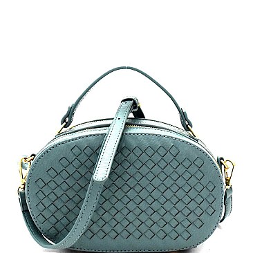 Woven Accent Round Boxy Cross Body MH-KLW2330