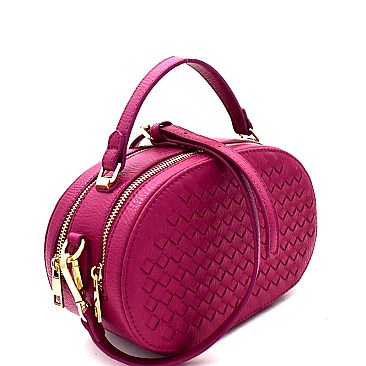 Woven Accent Round Boxy Cross Body MH-KLW2330