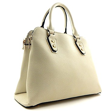 Leather Like Boutique Triple Compartment Satchel