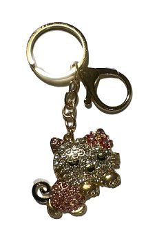 Rhinestone Multicolored Crystal Cute Pendant Charm Keychain with Lobster Clip