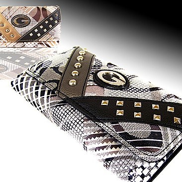 Patchwork Studded Signature Wallet