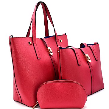 L0098-LP Flip-lock Accent 3 in 1 Tote SET