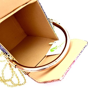 L0125-LP Unique Box-Shaped Metallic Bucket Cross Body