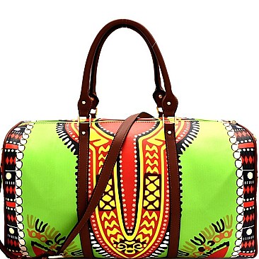 L0164-LP Colorful Ethnic Print Weekender Duffel Bag