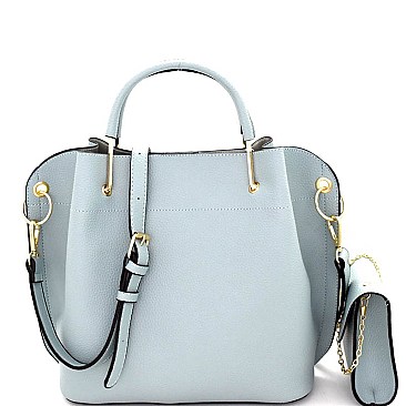 Metal Handle Accent 3 in 1 Satchel Value SET L0166-LP