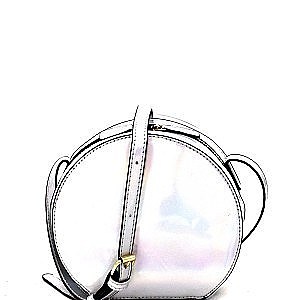 Glitzy Medium Round Metallic Shoulder Bag
