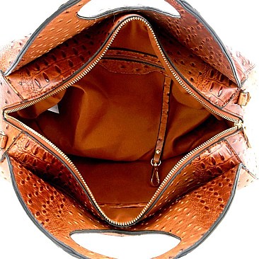 Ostrich Embossed Satchel Wallet SET MH-L0195W