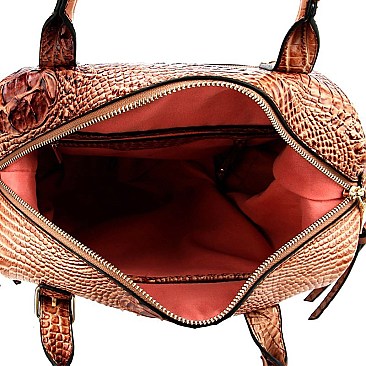 Crocodile Embossed 2-Way Satchel Wallet SET MH-L0197W