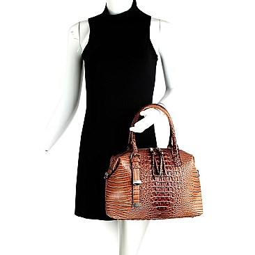 Crocodile Embossed 2-Way Satchel Wallet SET MH-L0197W