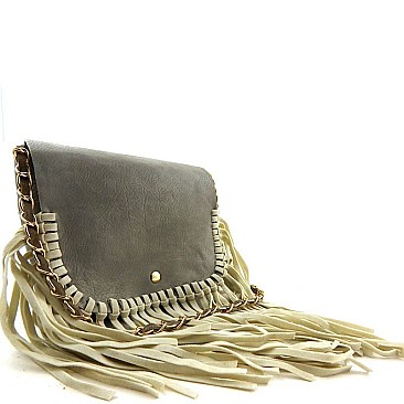 YW5008-LP Felt-Suede Fringe Fashion Cross Body