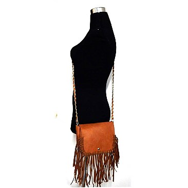 YW5008-LP Felt-Suede Fringe Fashion Cross Body