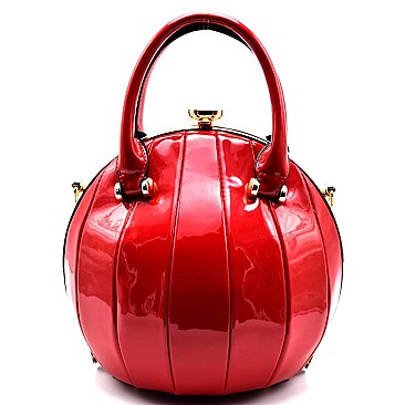 L6308-LP Jewel-top Frame Patent Ball Figure Satchel