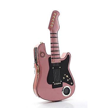 Guitar Shaped Bluetooth Speaker Cross Body - Shoulder Bags With Multimedia Player Radio