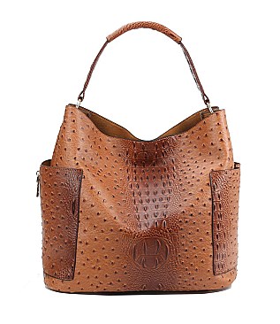 Ostrich Hobo Handbags - 2pcs Set