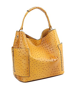 Ostrich Hobo Handbags - 2pcs Set