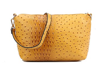 Ostrich Hobo Handbags - 2pcs Set