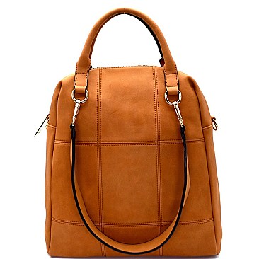 LB126-LP Quality Stitched 3 Way Matte Textured Satchel