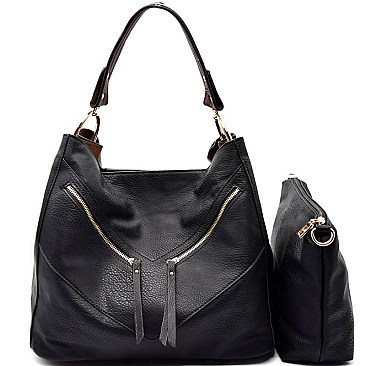 LD080-LP Zipper Accent 2 in 1 Hobo