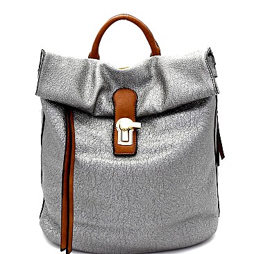 LD100-LP Metallic Roll-Up Flap Fashion Backpack