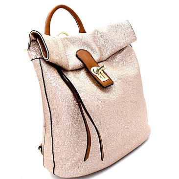 LD100-LP Metallic Roll-Up Flap Fashion Backpack