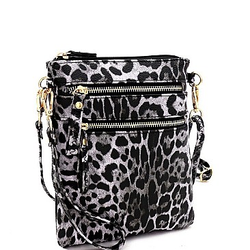 VERSATILE LEOPARD PRINT WRISTLET CROSS BODY