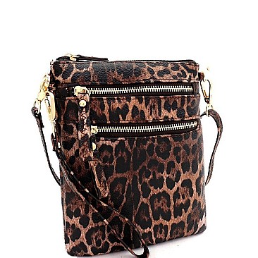 VERSATILE LEOPARD PRINT WRISTLET CROSS BODY
