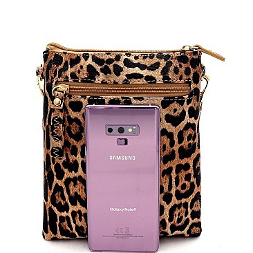 VERSATILE LEOPARD PRINT WRISTLET CROSS BODY