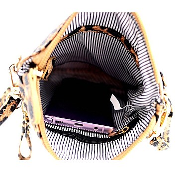 VERSATILE LEOPARD PRINT WRISTLET CROSS BODY