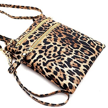 VERSATILE LEOPARD PRINT WRISTLET CROSS BODY