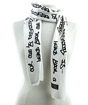 Woven Graffiti Letter Scarf