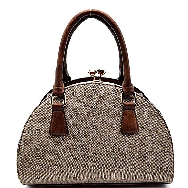 Linen Body Kiss-Snap Satchel