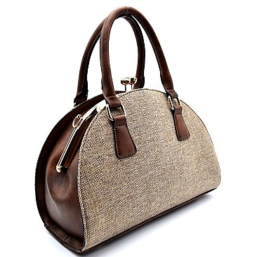 Linen Body Kiss-Snap Satchel