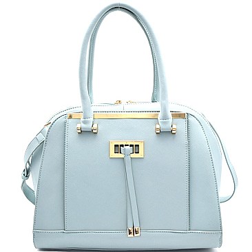 LF113-LP Hardware Accent Saffiano 2 Way Dome Satchel