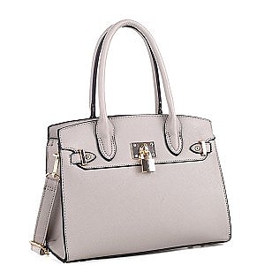 Padlock Accent 2-Way Structured Medium Satchel