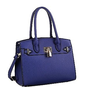 Padlock Accent 2-Way Structured Medium Satchel