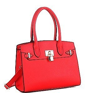 Padlock Accent 2-Way Structured Medium Satchel