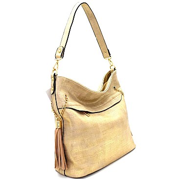 LF137-LP Dual Tassel Accent Textured 2-Way Hobo