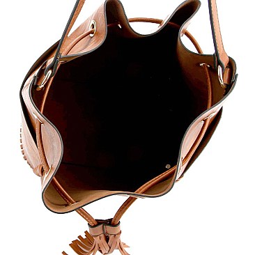 MH-LF166  CHILLX Whipstitched 3 in 1 Drawstring Bucket Hobo SET