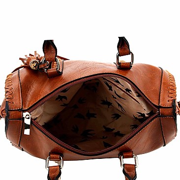 Bohemian Tassel Boston Satchel Wallet SET  MH-LF1671W