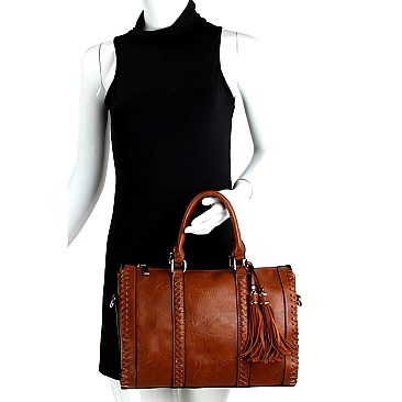 Bohemian Tassel Boston Satchel Wallet SET  MH-LF1671W