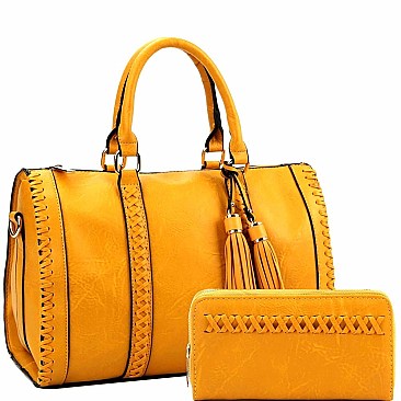 Bohemian Tassel Boston Satchel Wallet SET  MH-LF1671W