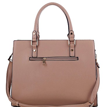 Posh Tassel Accent Chevron Quilted 2-Way Structured Satchel MH-LF4218