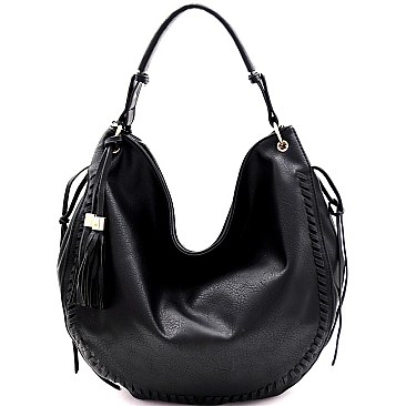 WHIP STITCHED TASSEL ACCENT HOBO