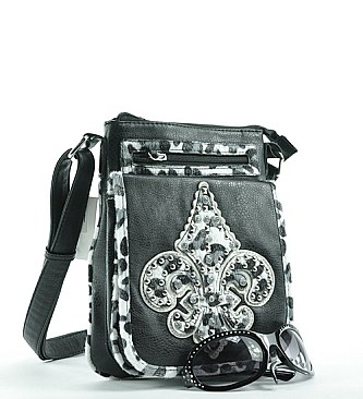 Fleur De Lis Stone Decorative Messenger