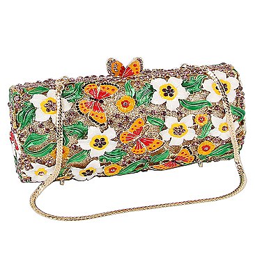 Stunning Butterfly Flower Evening Bag