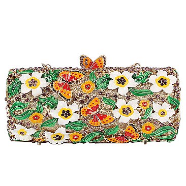 Stunning Butterfly Flower Evening Bag