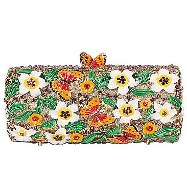 Stunning Butterfly Flower Evening Bag