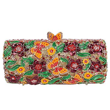 Stunning Butterfly Flower Evening Bag