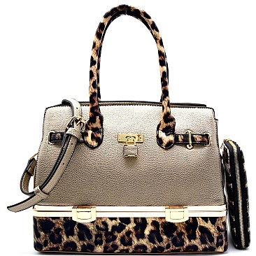 Quality Leopard-Combo 2-in-1 Boxy Satchel